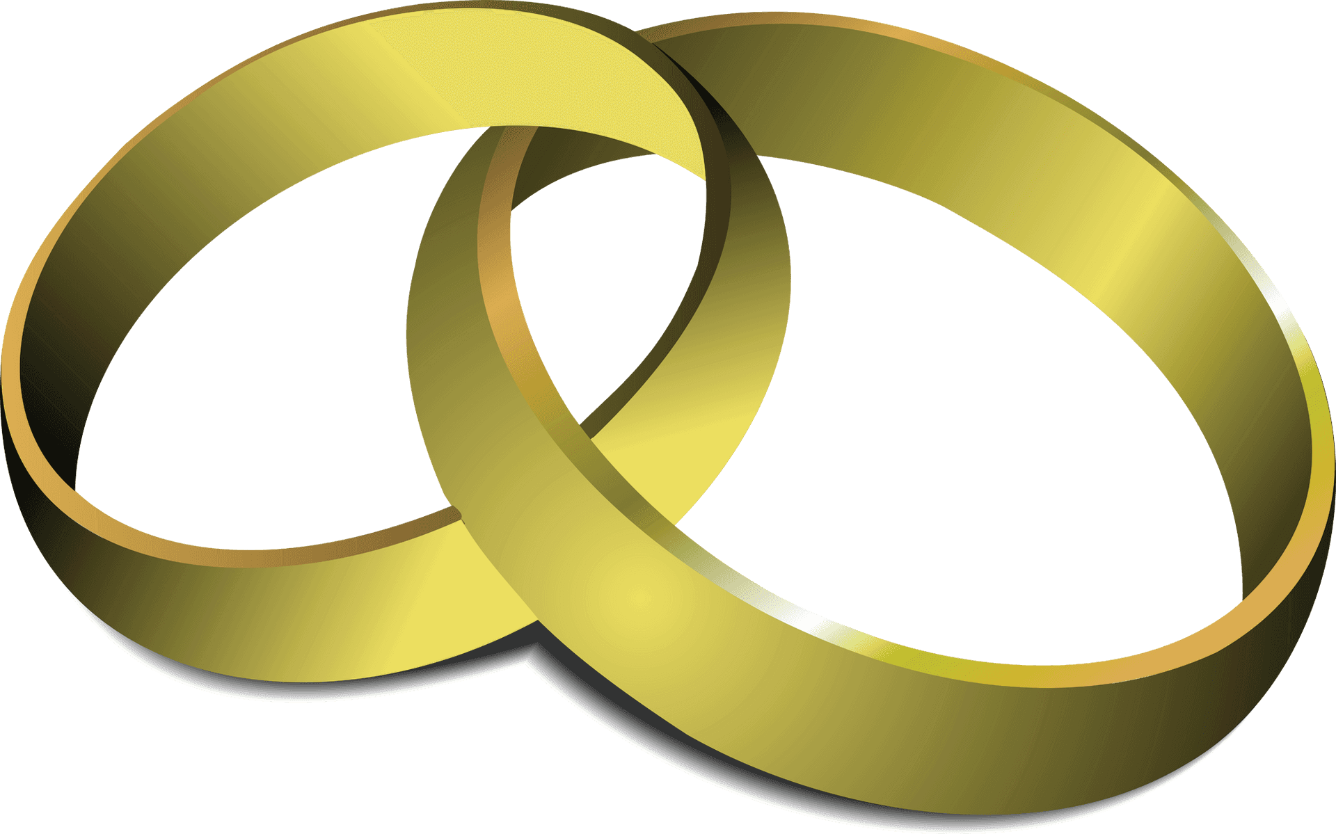 Interlocking Golden Rings Wedding Logo PNG Image