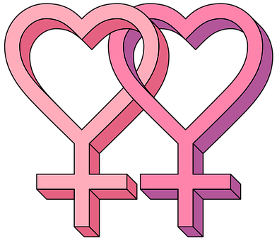 Interlocking Hearts Feminine Symbol PNG Image