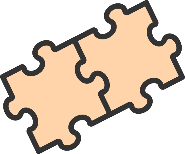 Interlocking Puzzle Pieces Graphic PNG Image