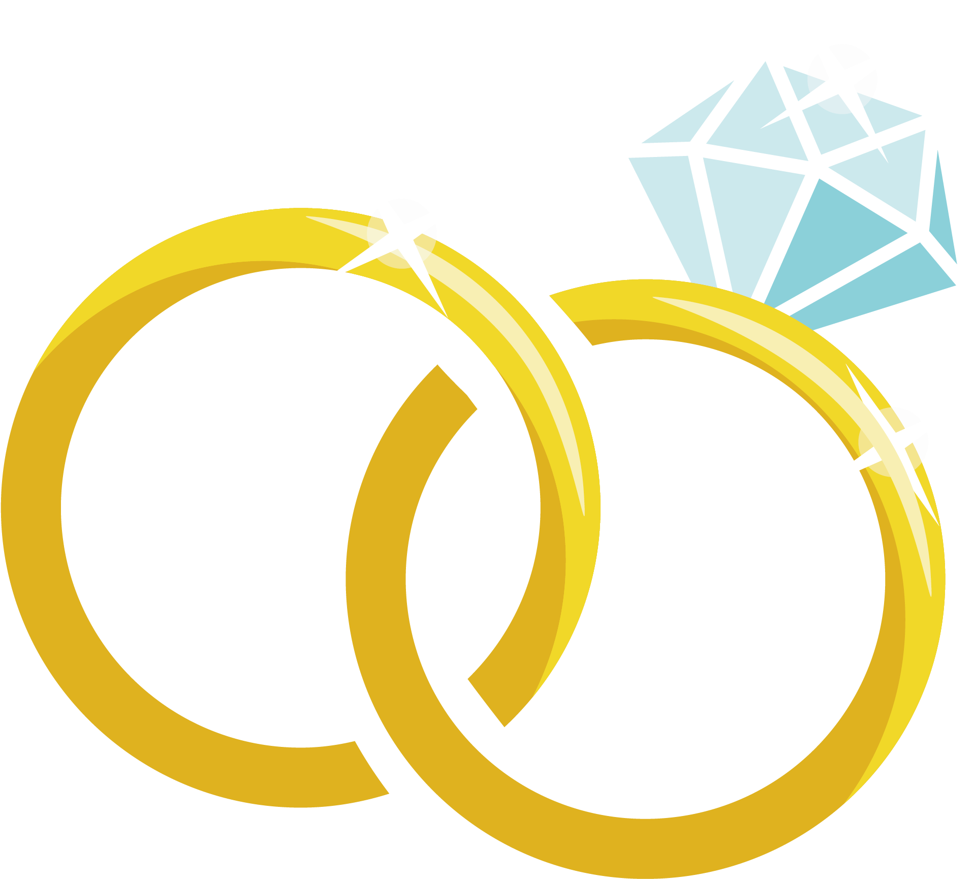 Interlocking Wedding Rings Clipart PNG Image