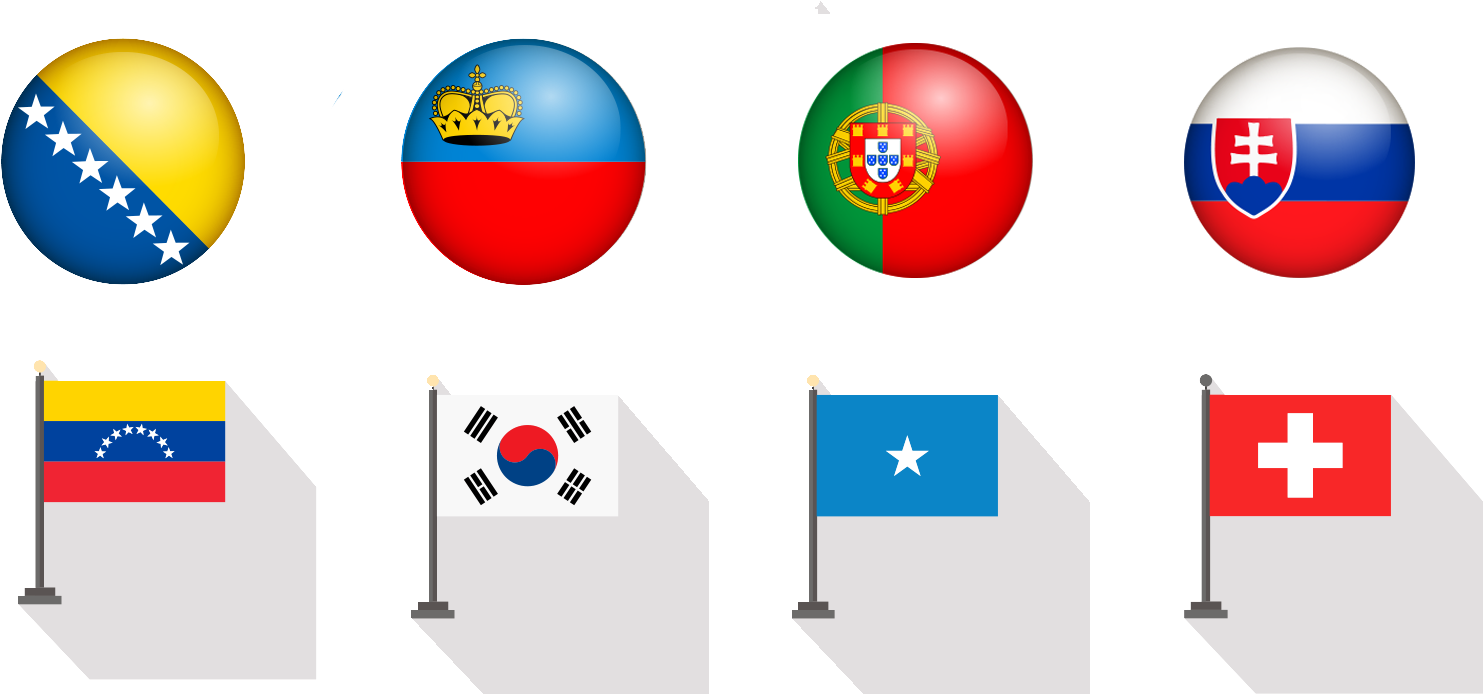 International Flags Spheresand Banners PNG Image