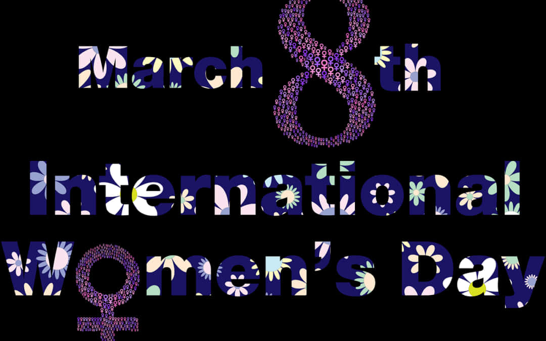 International Womens Day Floral Design PNG Image