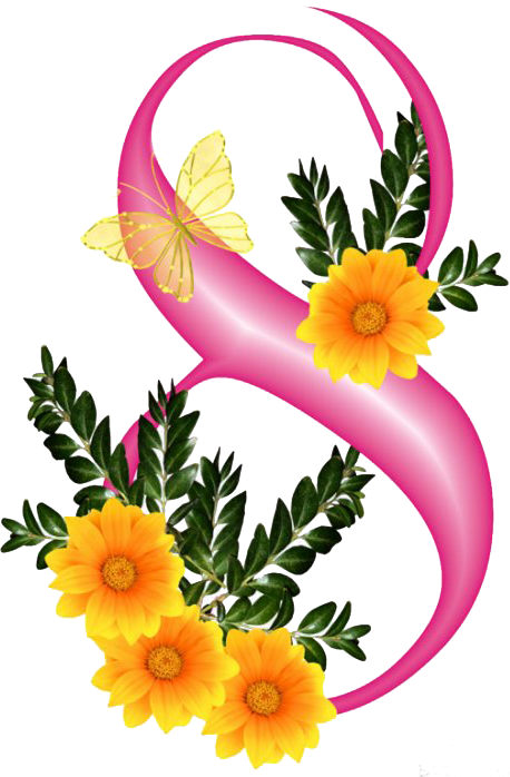 International Womens Day Floral Graphic PNG Image