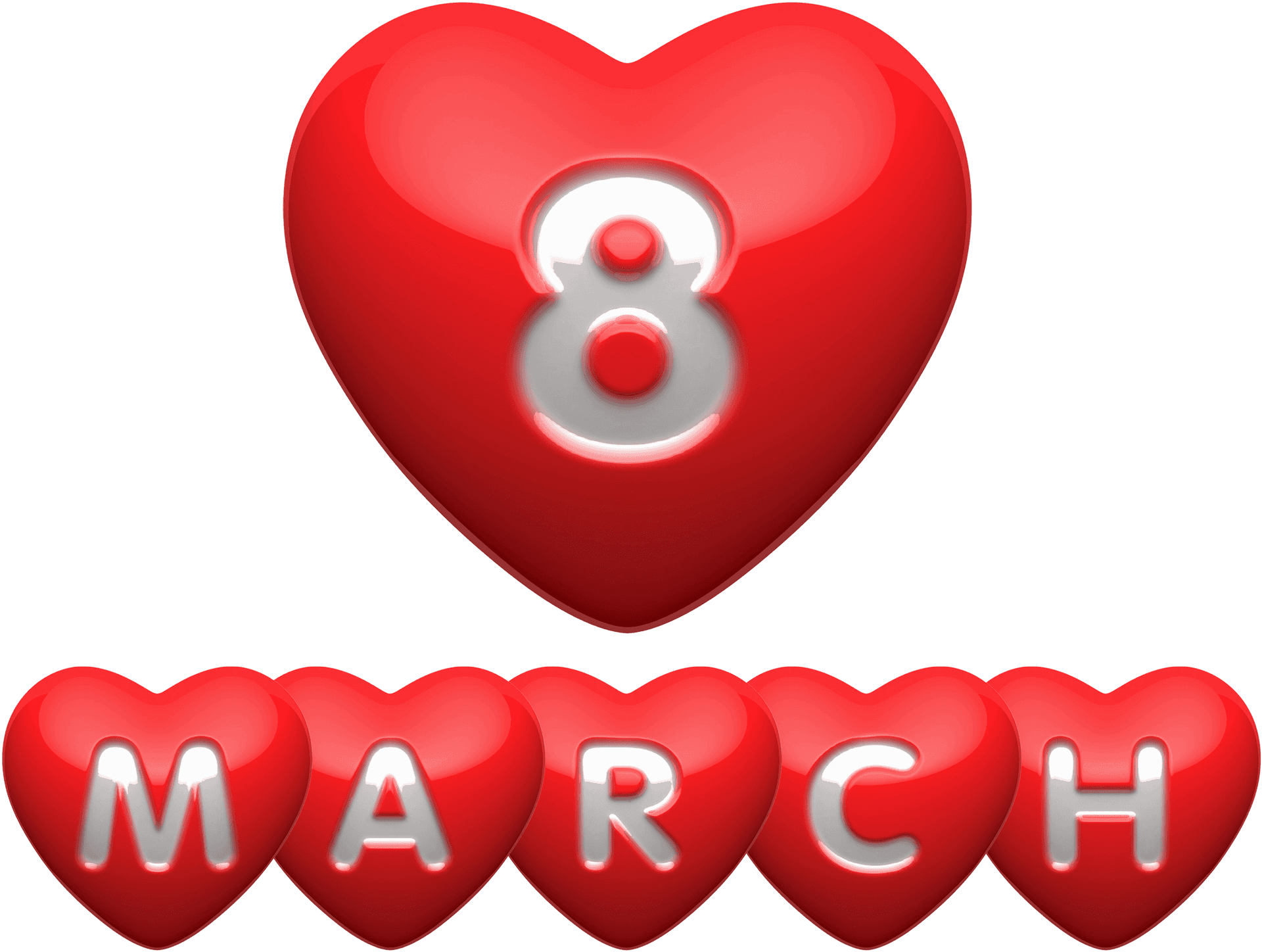 International Womens Day Heart Graphic PNG Image