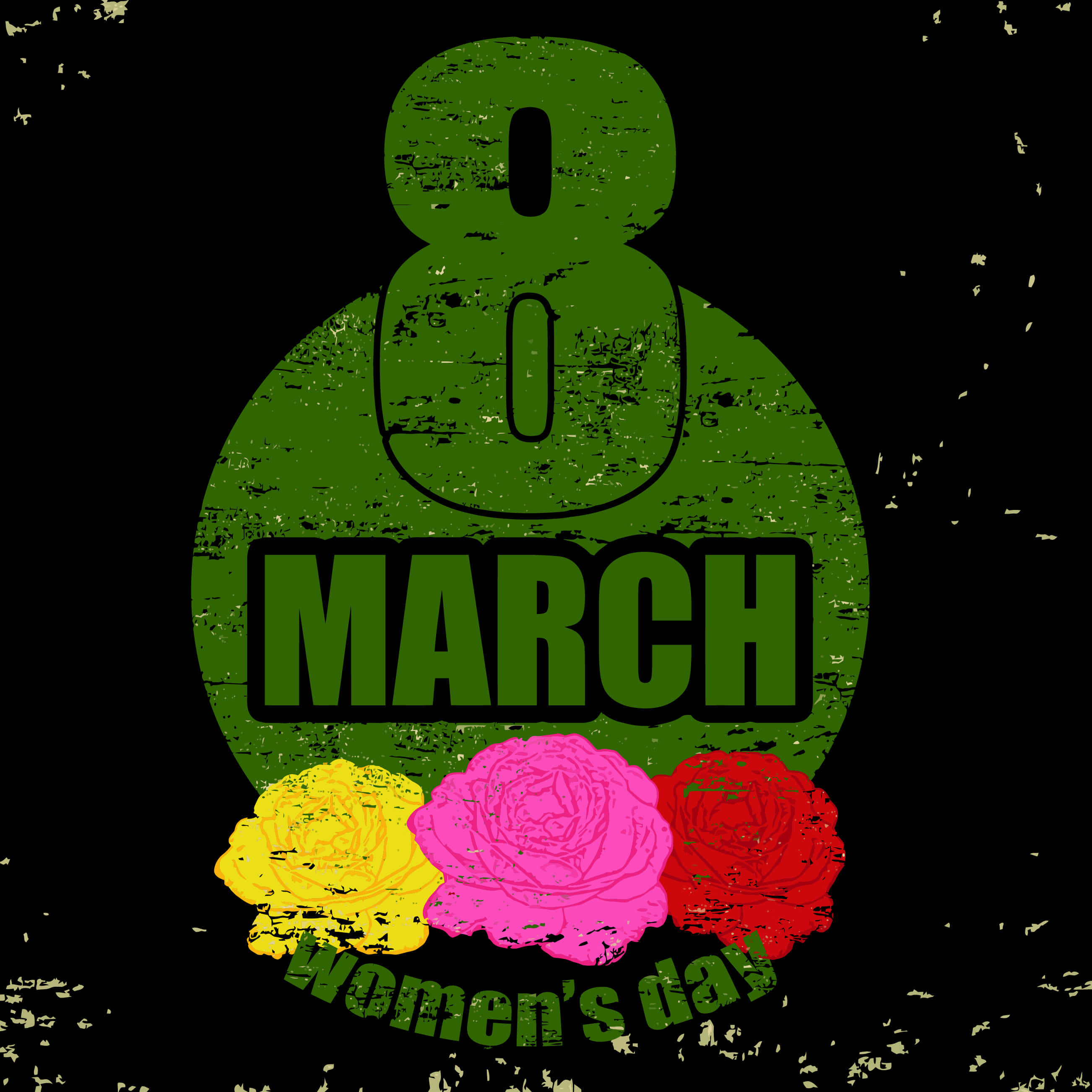 International Womens Day March8 Grunge Design PNG Image