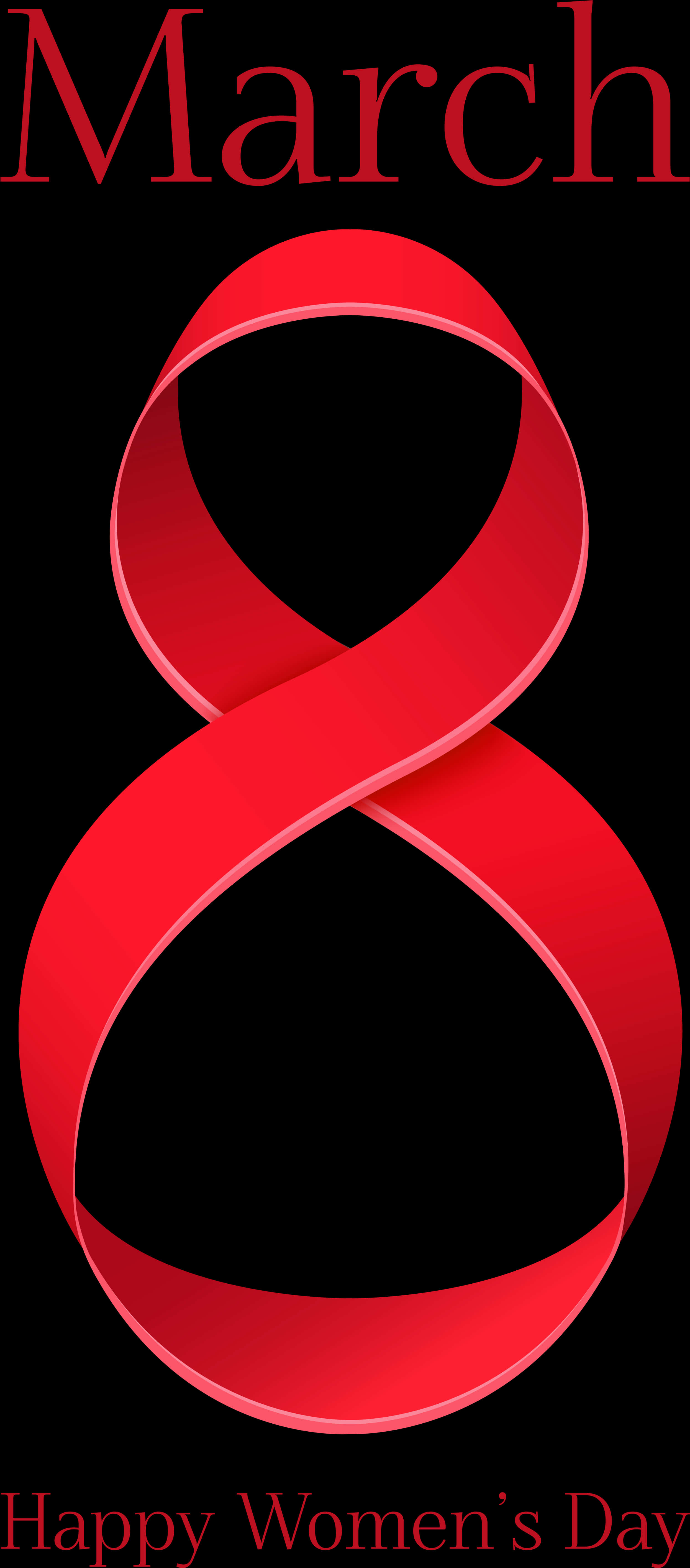 International Womens Day Red Ribbon Graphic PNG Image