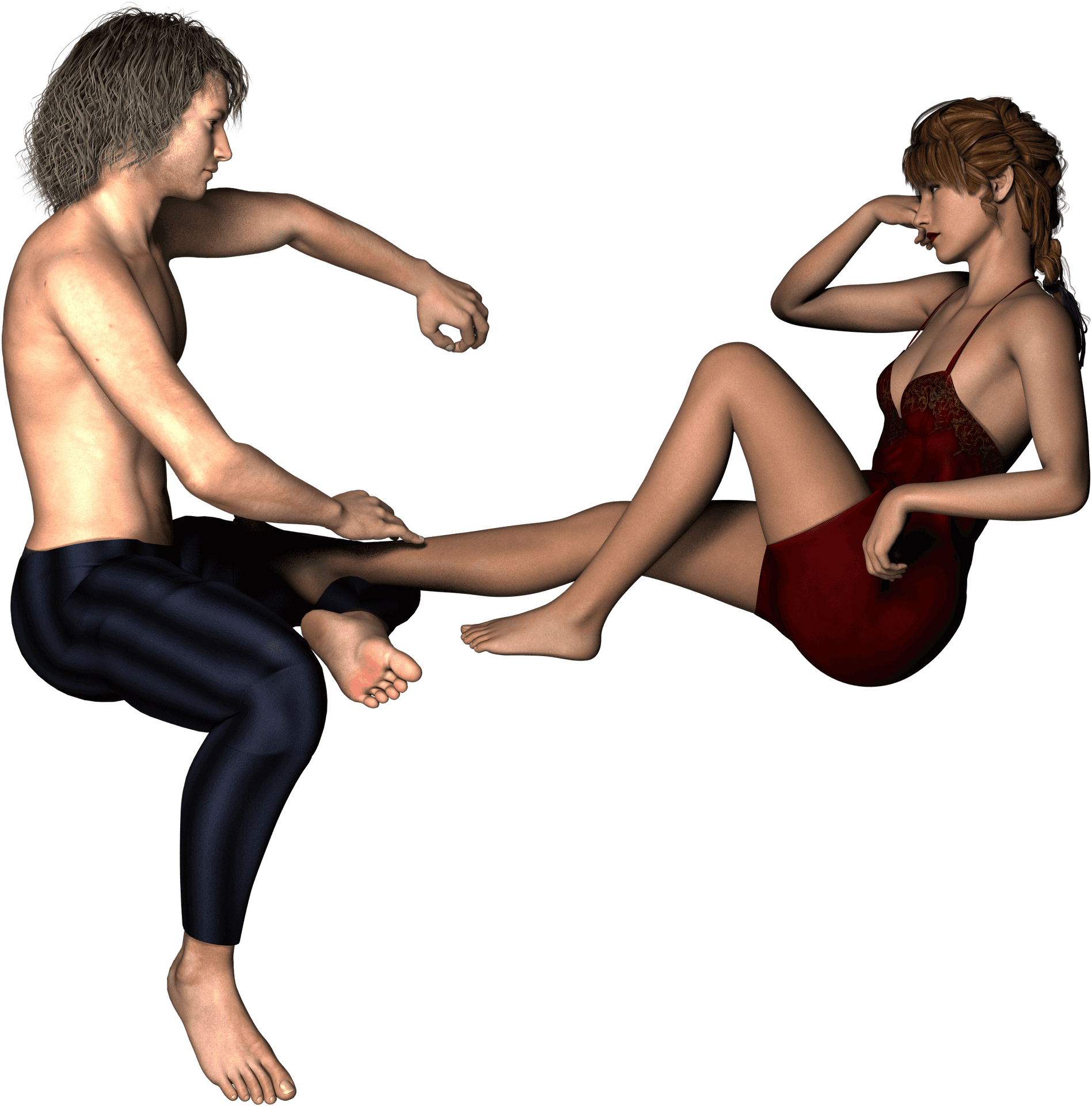 Intimate Couple3 D Art PNG Image