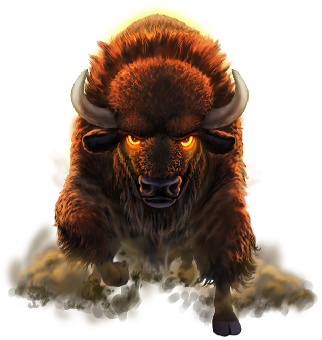 Intimidating Buffalo Glowing Eyes PNG Image