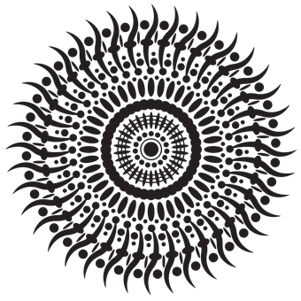 Intricate Black Mandala Art PNG Image