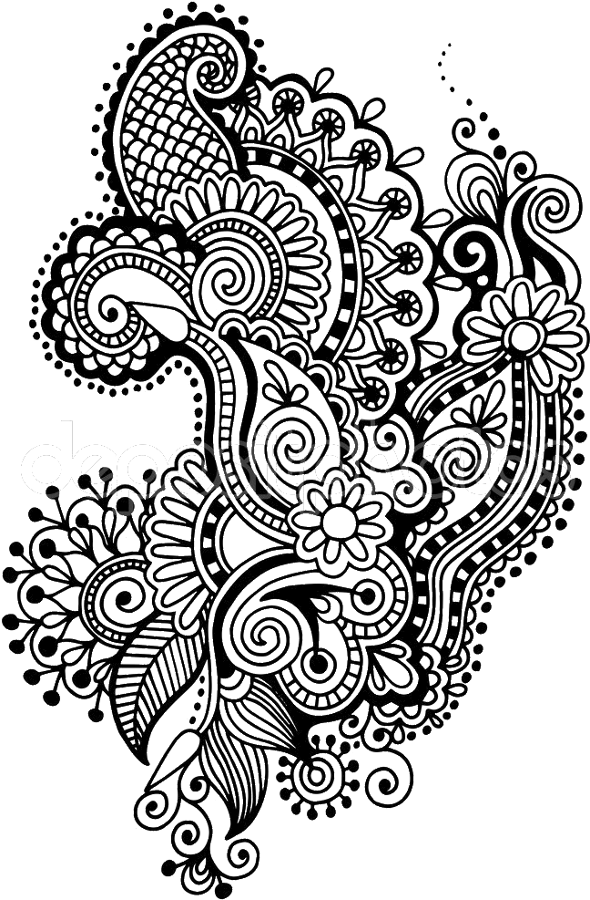 Intricate Black Mandala Pattern PNG Image