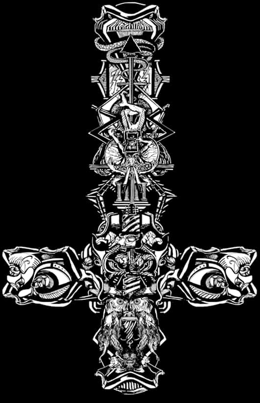 Intricate Blackwork Tattoo Design PNG Image