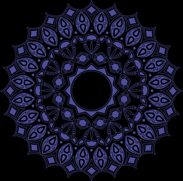 Intricate Blue Mandala Design PNG Image