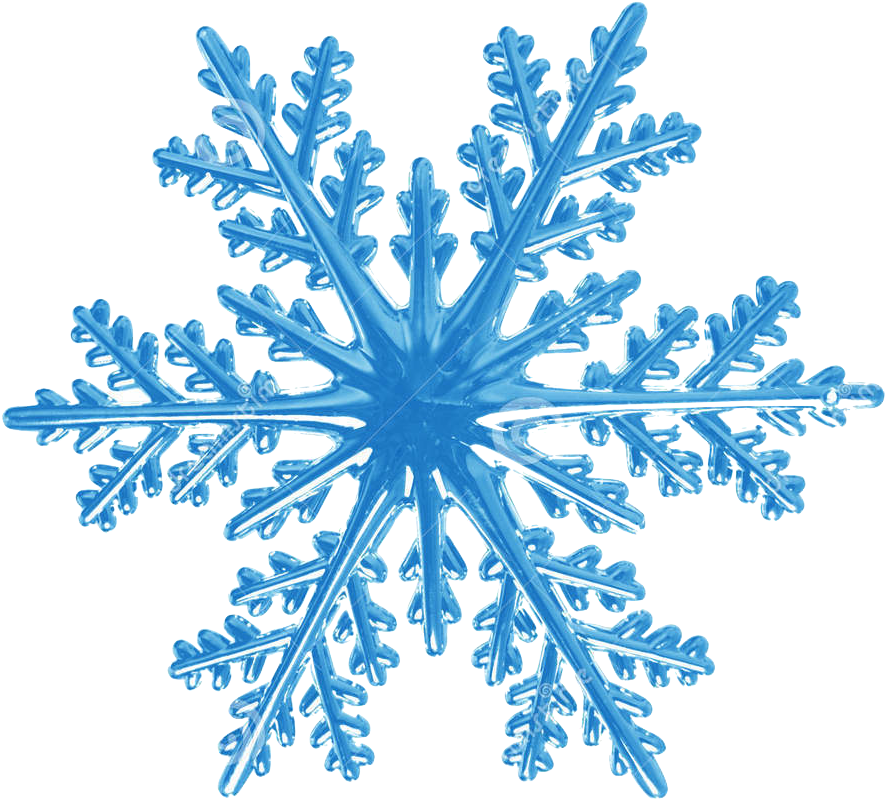 Intricate Blue Snowflake Design PNG Image