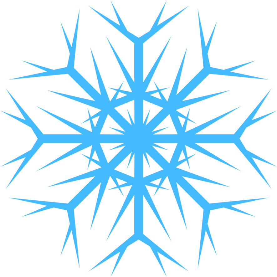 Intricate Blue Snowflake Design PNG Image