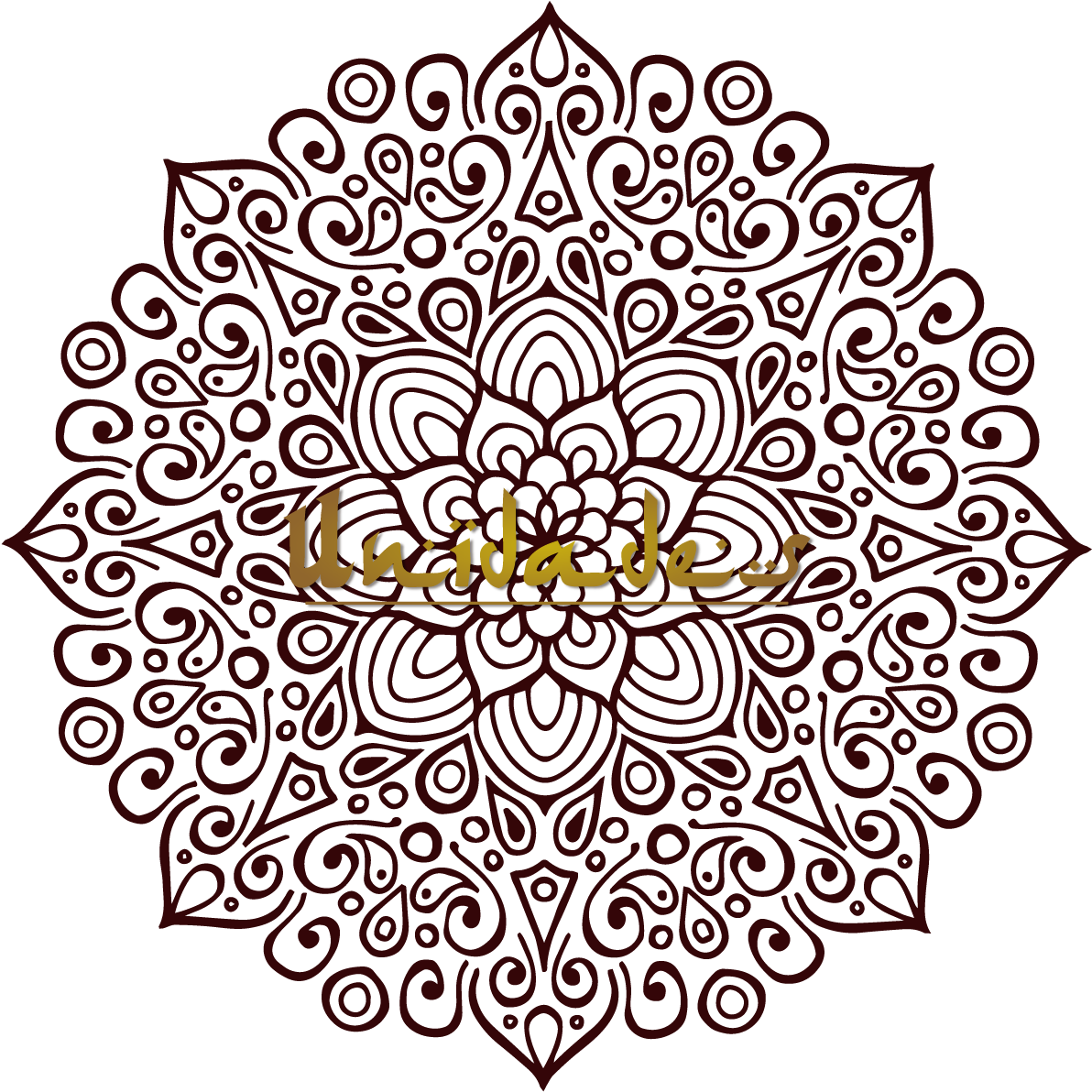 Intricate Brown Mandalaon Blue PNG Image