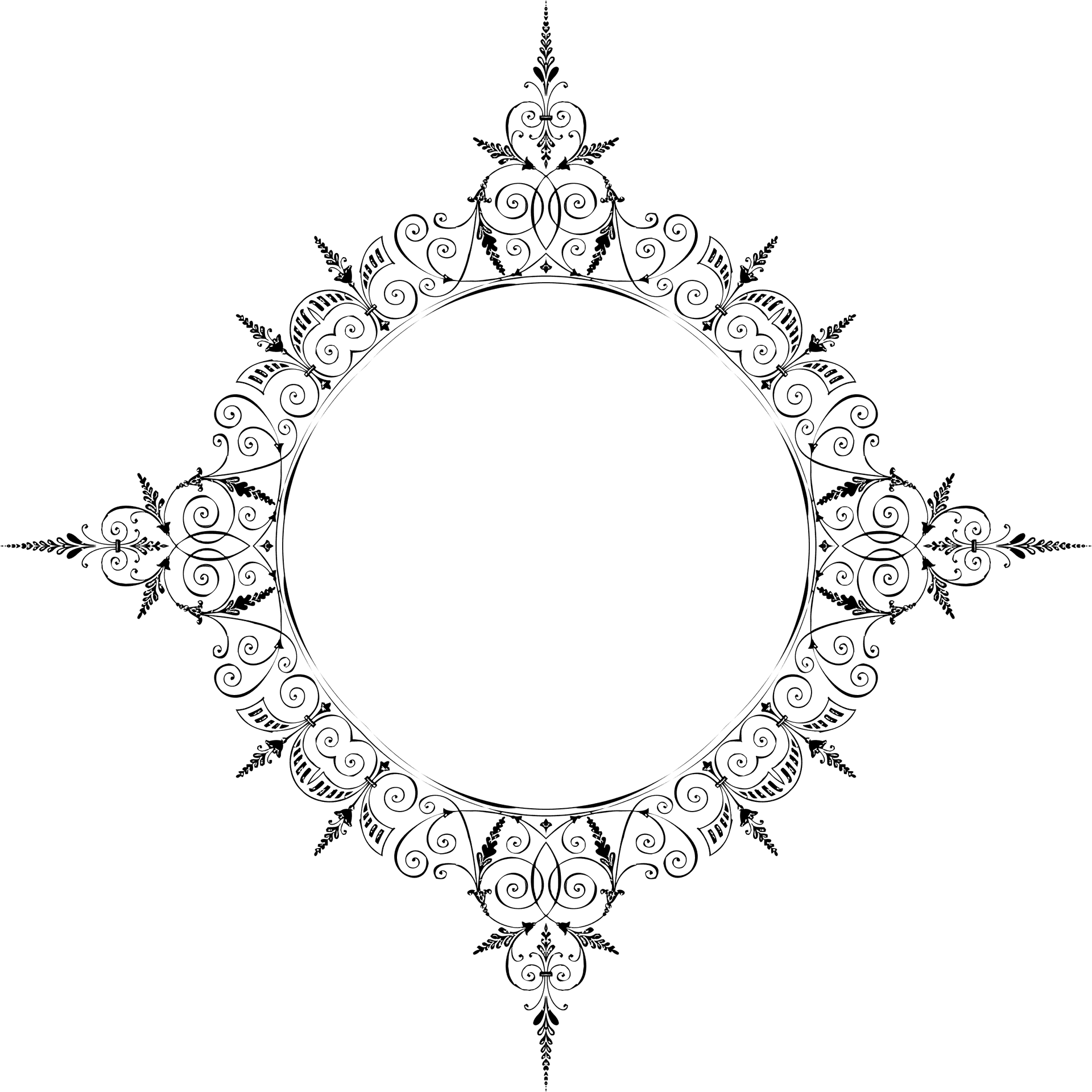 Intricate Circle Frame Design PNG Image