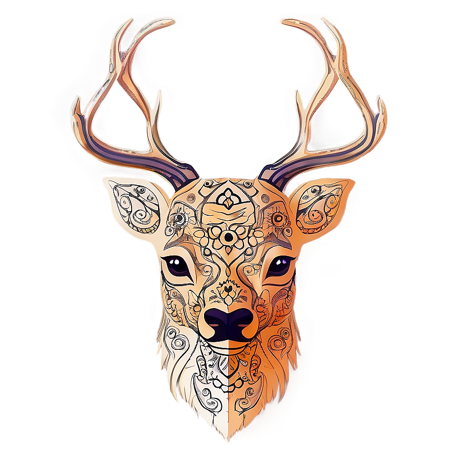 Intricate Deer Head Mandala Png Wnj PNG Image