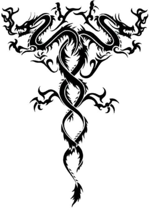 Intricate Dragon Tattoo Design PNG Image