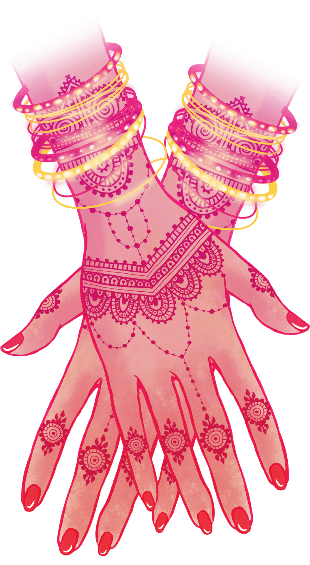 Intricate Mehndi Designon Handswith Bangles PNG Image