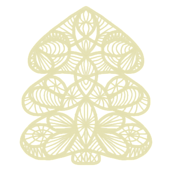 Intricate Paper Cut Christmas Tree PNG Image