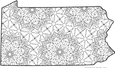 Intricate Pennsylvania Outline Design PNG Image