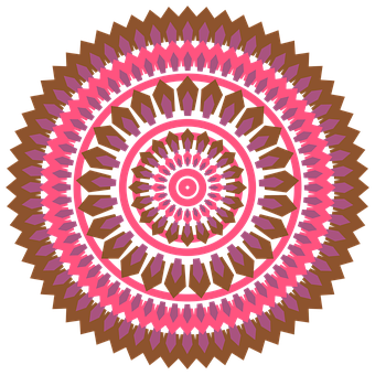 Intricate Pinkand Brown Mandala Art PNG Image