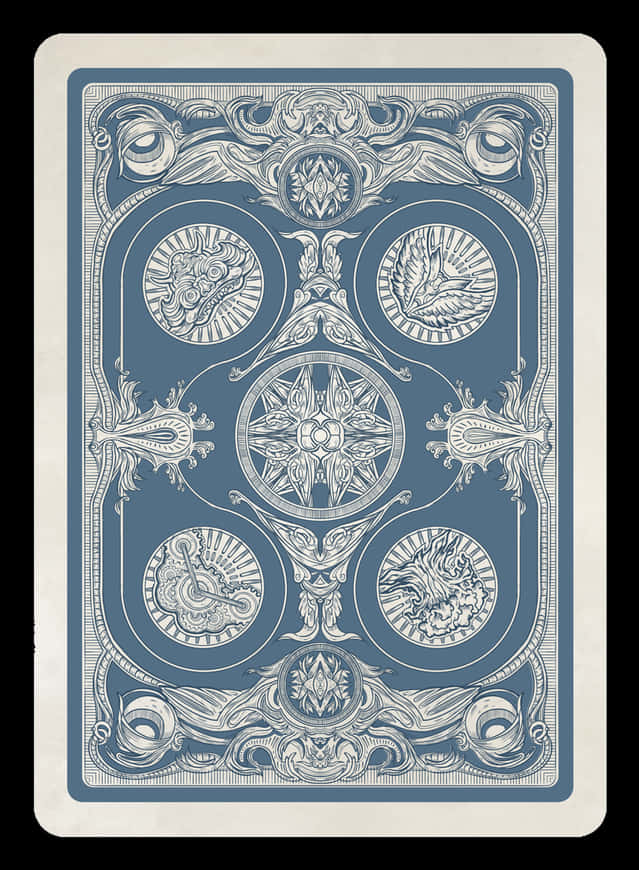 Intricate Playing Card Back Design PNG Image