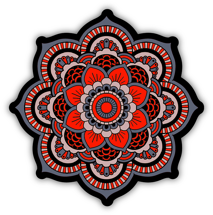 Intricate Red Mandala Artwork PNG Image