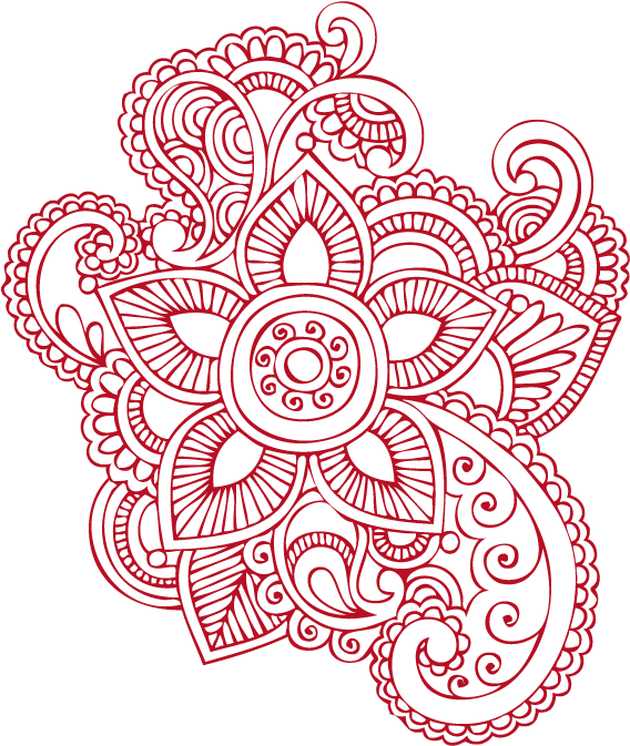 Intricate Red Mehndi Design PNG Image