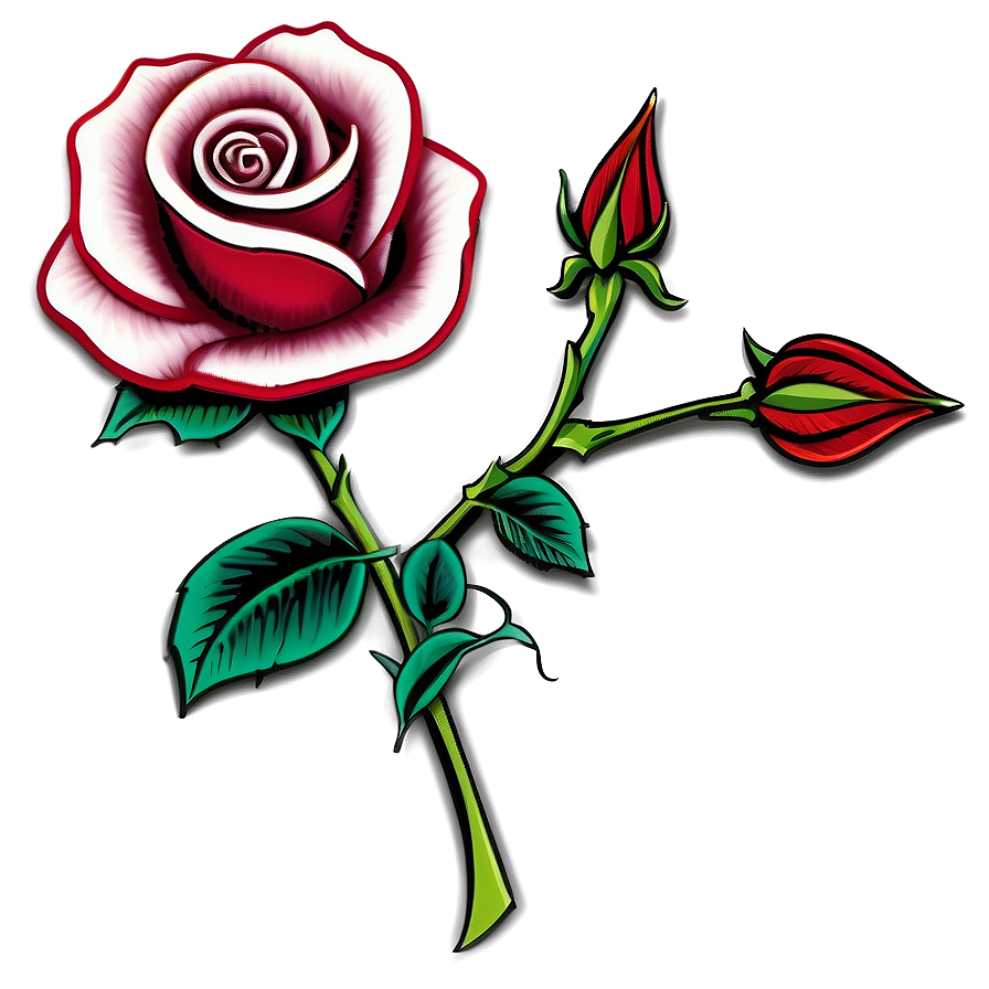 Intricate Rose Tattoo Artwork Png Goy29 PNG Image