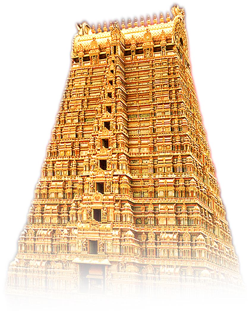 Intricate Temple Tower Architecture PNG Image