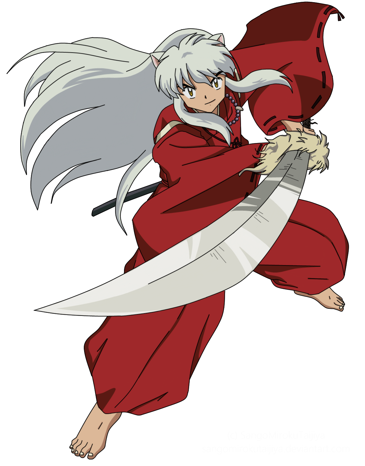 Inuyasha_with_ Tessaiga_ Anime_ Character PNG Image