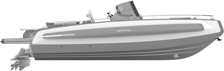 Invictus Motorboat Side View PNG Image