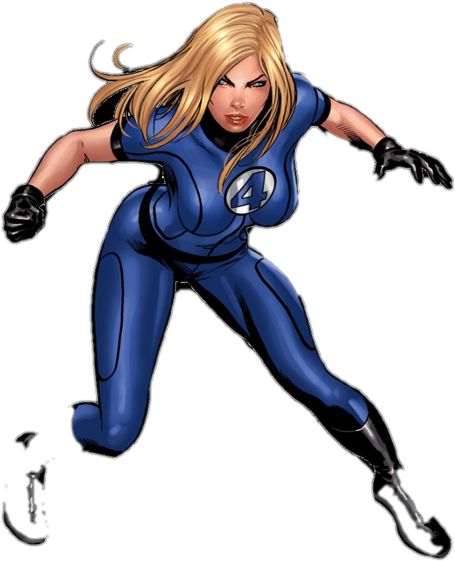 Invisible Woman Action Pose PNG Image