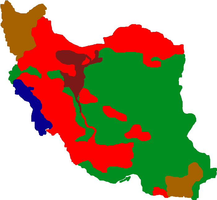 Iran Political Map Color Coded PNG Image