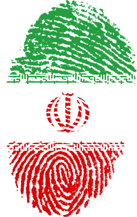 Iranian Fingerprint Flag Art PNG Image