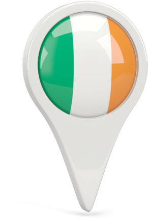 Ireland Flag Map Pin PNG Image