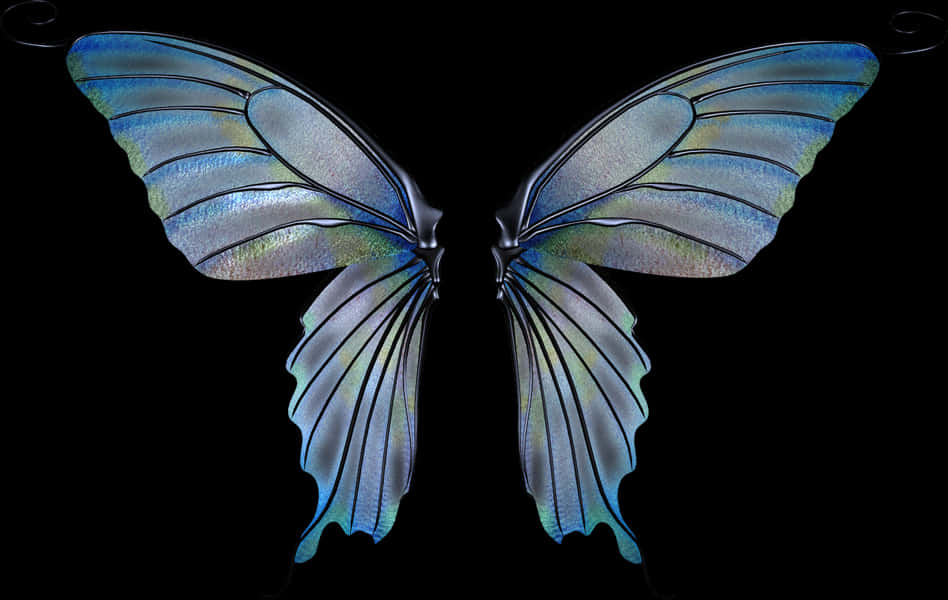 Iridescent Butterfly Wings PNG Image