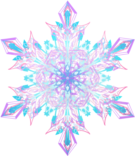 Iridescent Snowflake Artwork PNG Image