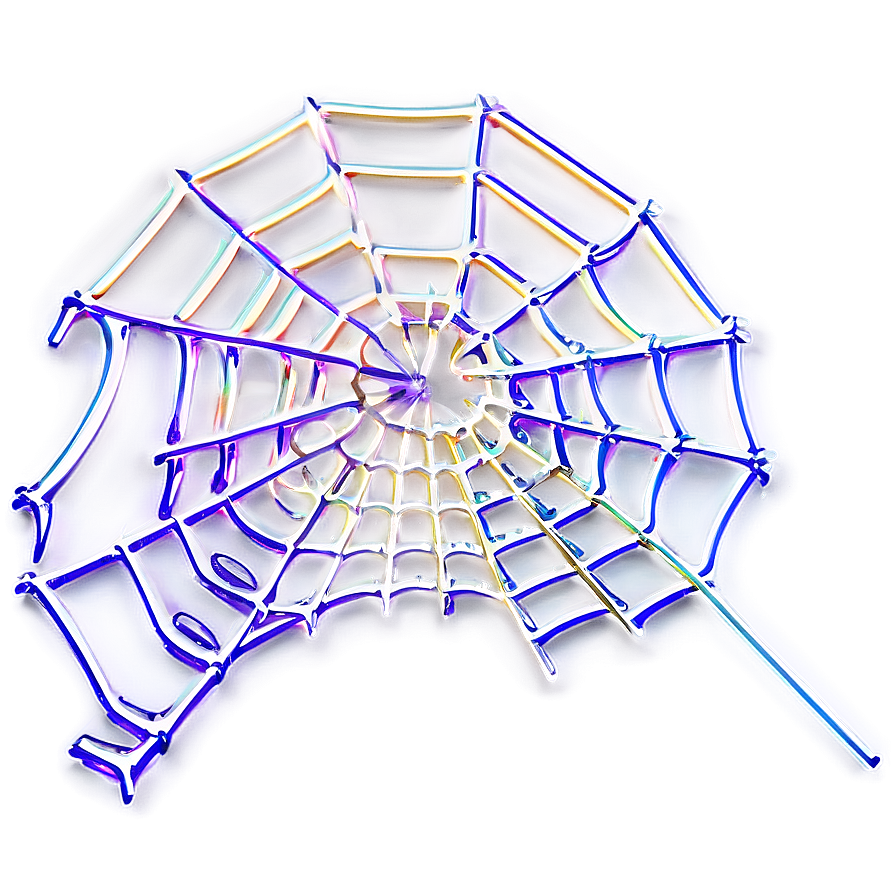 Iridescent Spider Web Art PNG Image