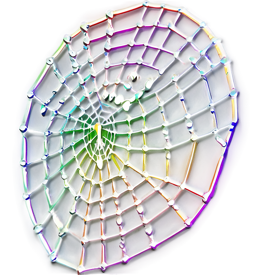 Iridescent Spider Web Art PNG Image