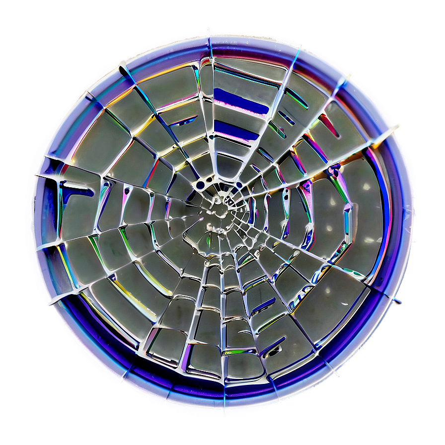 Iridescent Spider Web Artistry PNG Image