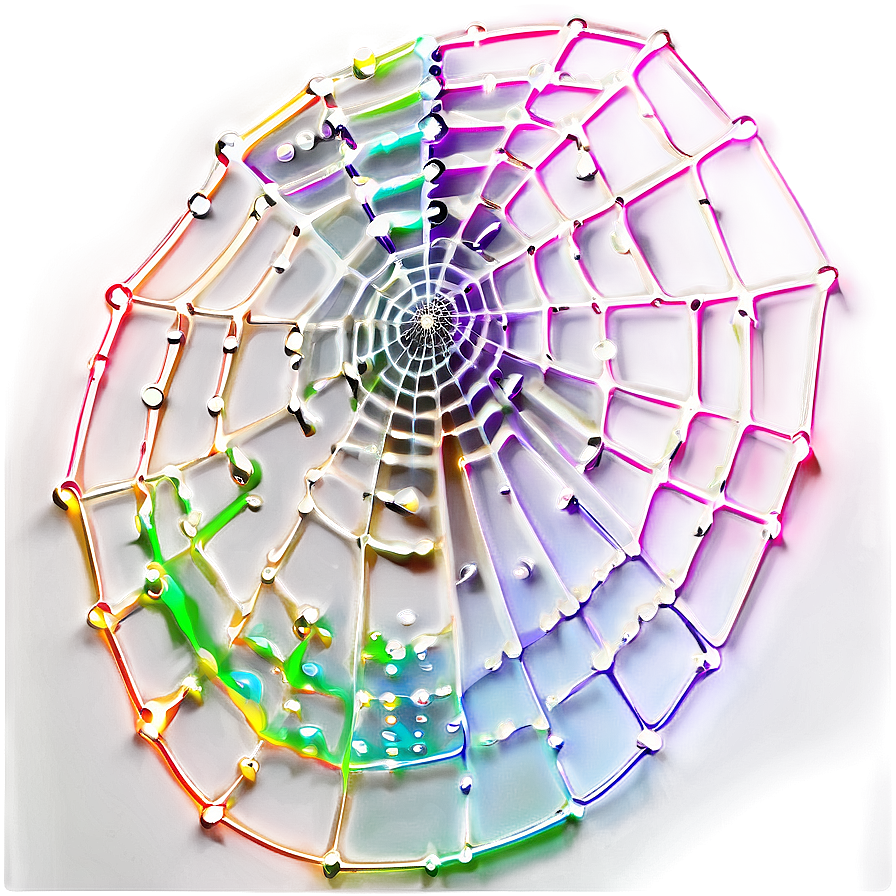 Iridescent Spider Web Artwork PNG Image