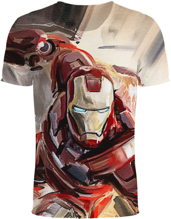 Iron Man Artistic Graphic T Shirt Design PNG Image