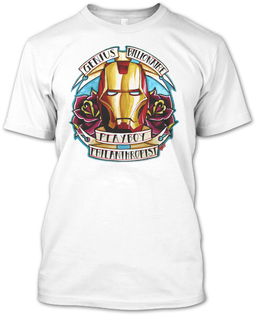 Iron Man Genius Billionaire Playboy Philanthropist Shirt PNG Image