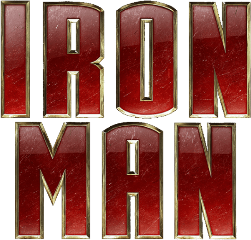 Iron Man Text Logo PNG Image