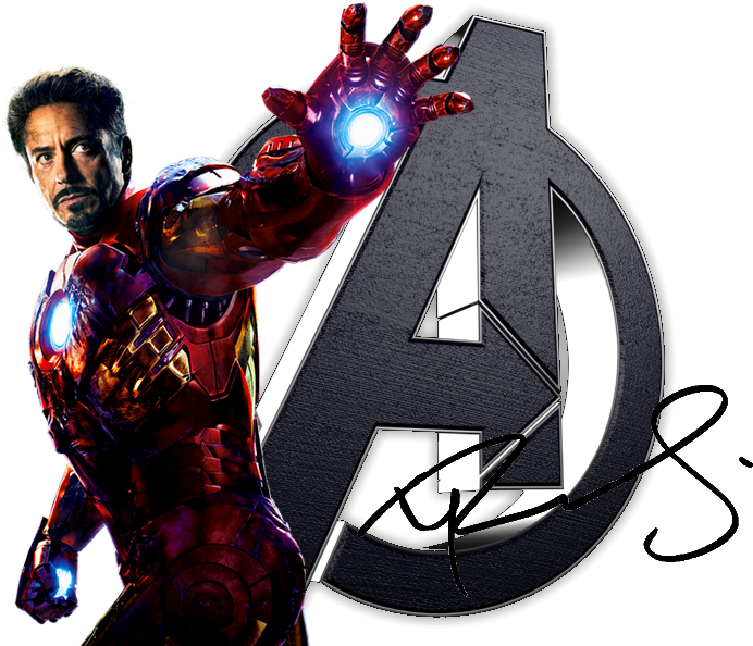 Iron Man With Avengers Logo PNG Image