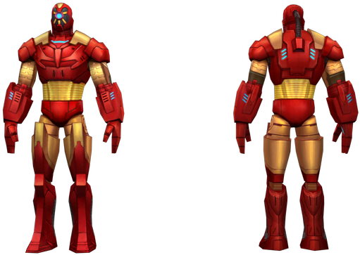 Iron Suit Frontand Back PNG Image