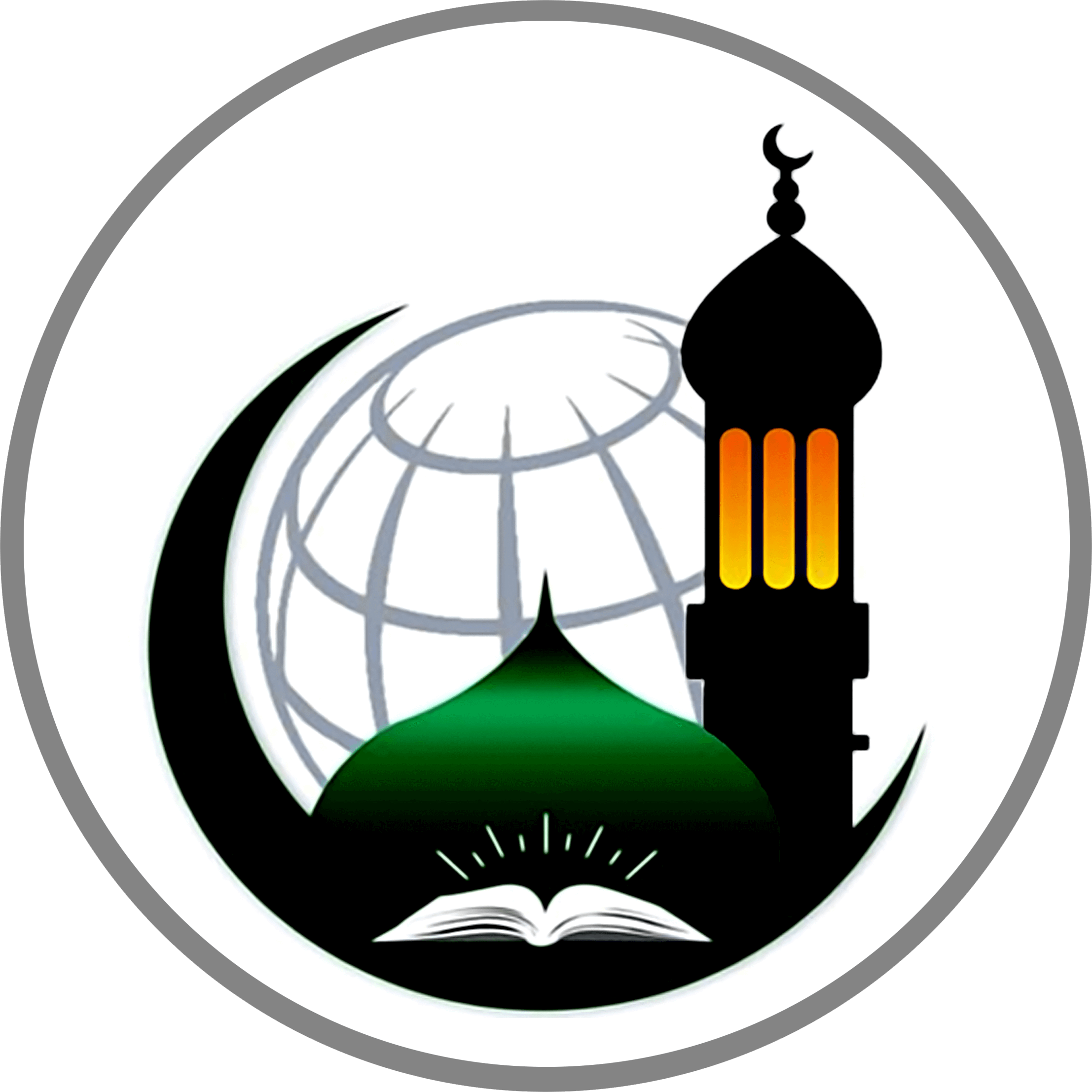 Islamic Symbols Crescent Mosque Globe PNG Image