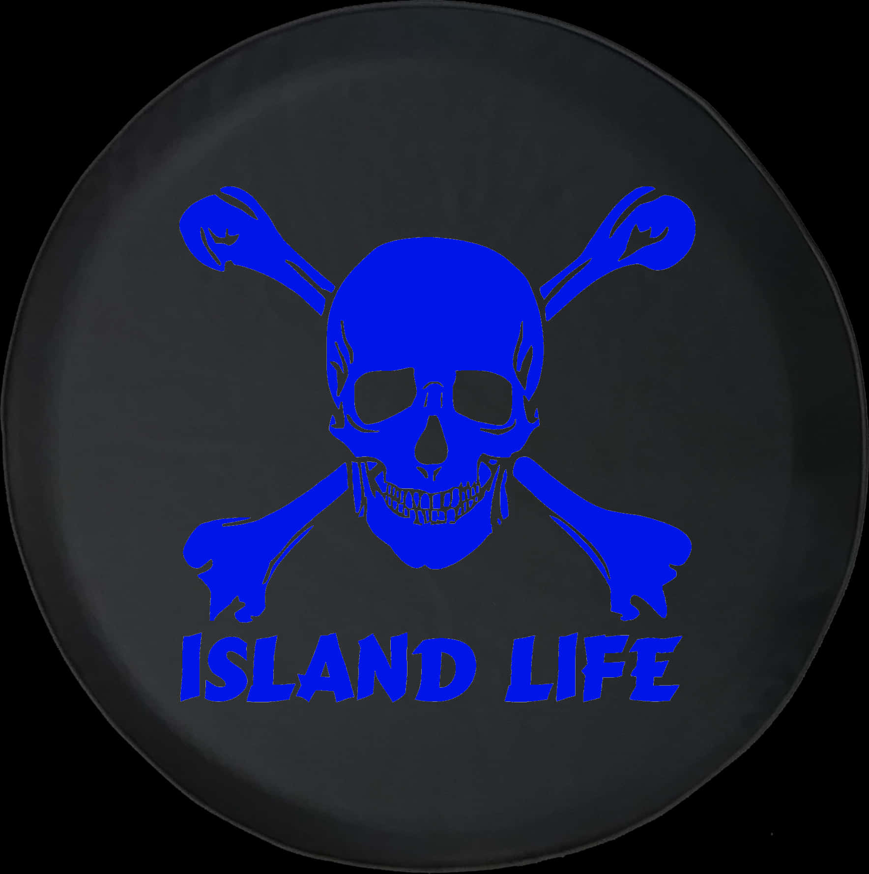 Island Life Skull Crossbones Plate PNG Image